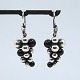 Georg Jensen; Pair of Moonlight Grapes earrings in sterling silver set with onyx Georg Jensen; Pair of Moonlight Grapes earrings in sterling silver set with onyx